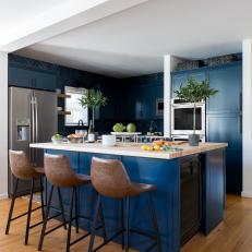 Fabulous Blue Kitchen with Island
