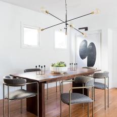 Contemporary Dining Room with Crisp White Walls