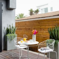 Deck With White Cafe Table