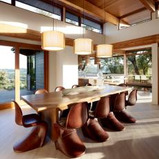 Modern Furnishings Made With Organic Materials Bring Nature to Dining Room
