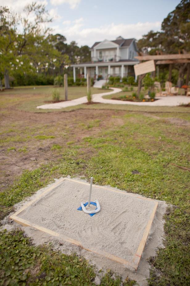 Completed Backyard Horseshoe Pitch At 2013 Blog Cabin Hgtv