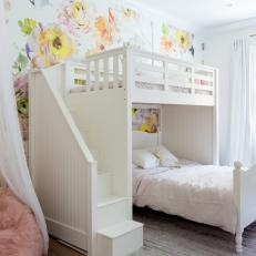 Eclectic Kid Room With Furry Beanbag Chair