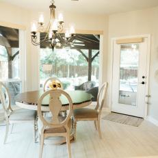 French Country Breakfast Nook Photos Hgtv Traditional White Breakfast Nook With Round Table And Chandelier