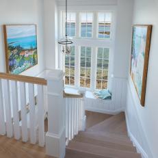 White Stairwell With Ocean View