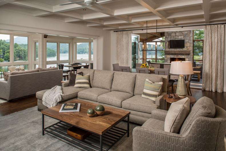 Living Room With Lake Views