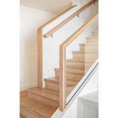 Wood Stairs With Clear Railing