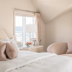 Neutral Transitional Bedroom With Ocean View