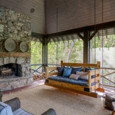 Screened Porch With Fireplace