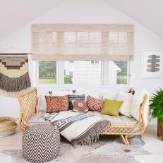 Bright, Bohemian-Style Sitting Area With Fern