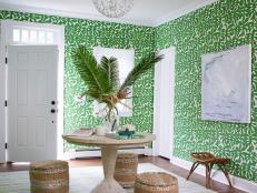 Foyer With Green Wallpaper