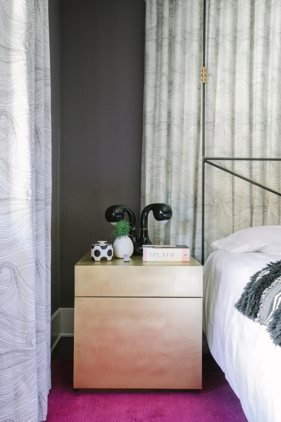 Modern Nightstands Topped With Black Lamps Hgtv