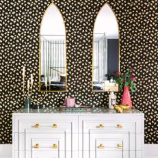 Gold-Trimmed Mirrors Resemble Gothic Cathedral Windows