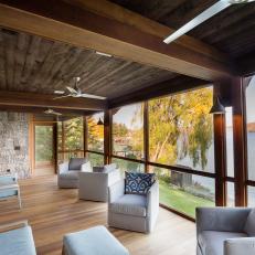 Screened-In Porch Boasts Plenty of Seating