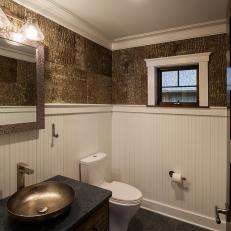 Powder Room Shines With Copper Treatment