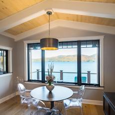 Neutral Breakfast Nook With Lake Views