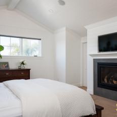 Modern Farmhouse Master Suite With Fireplace