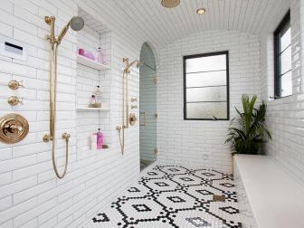 Black, White and Pink Shower