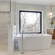 Picture Window Fills Master Bathroom With Natural Light