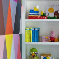 Multicolored Kid Room Toy Shelf