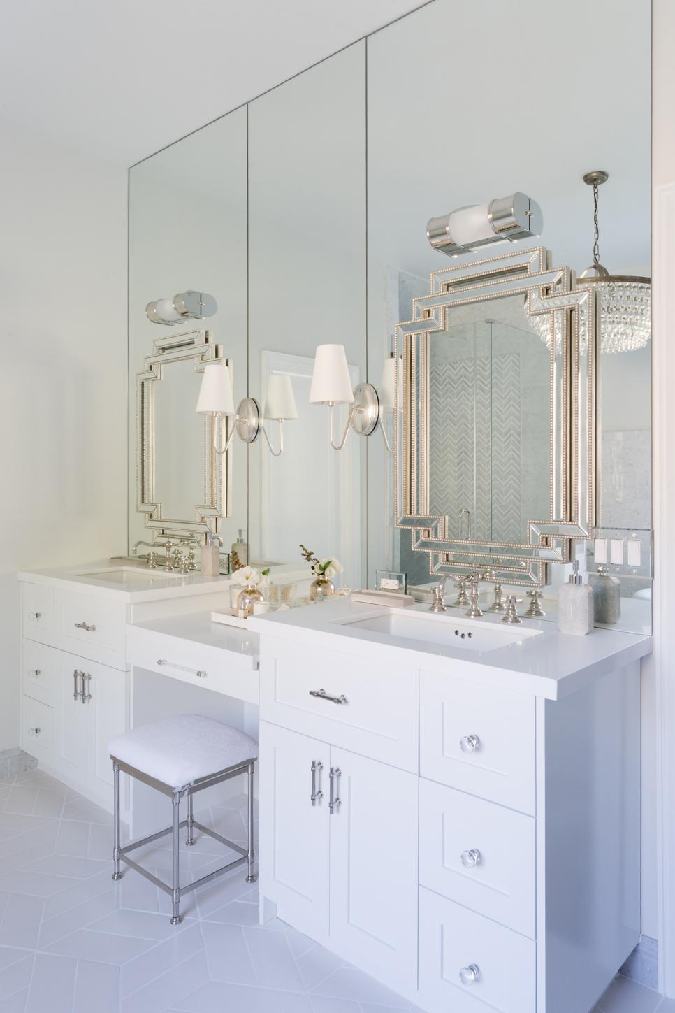 Glam Main Bathroom Complete With Built In Vanity Hgtv