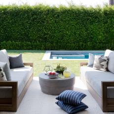 Contemporary Backyard With Sitting Area