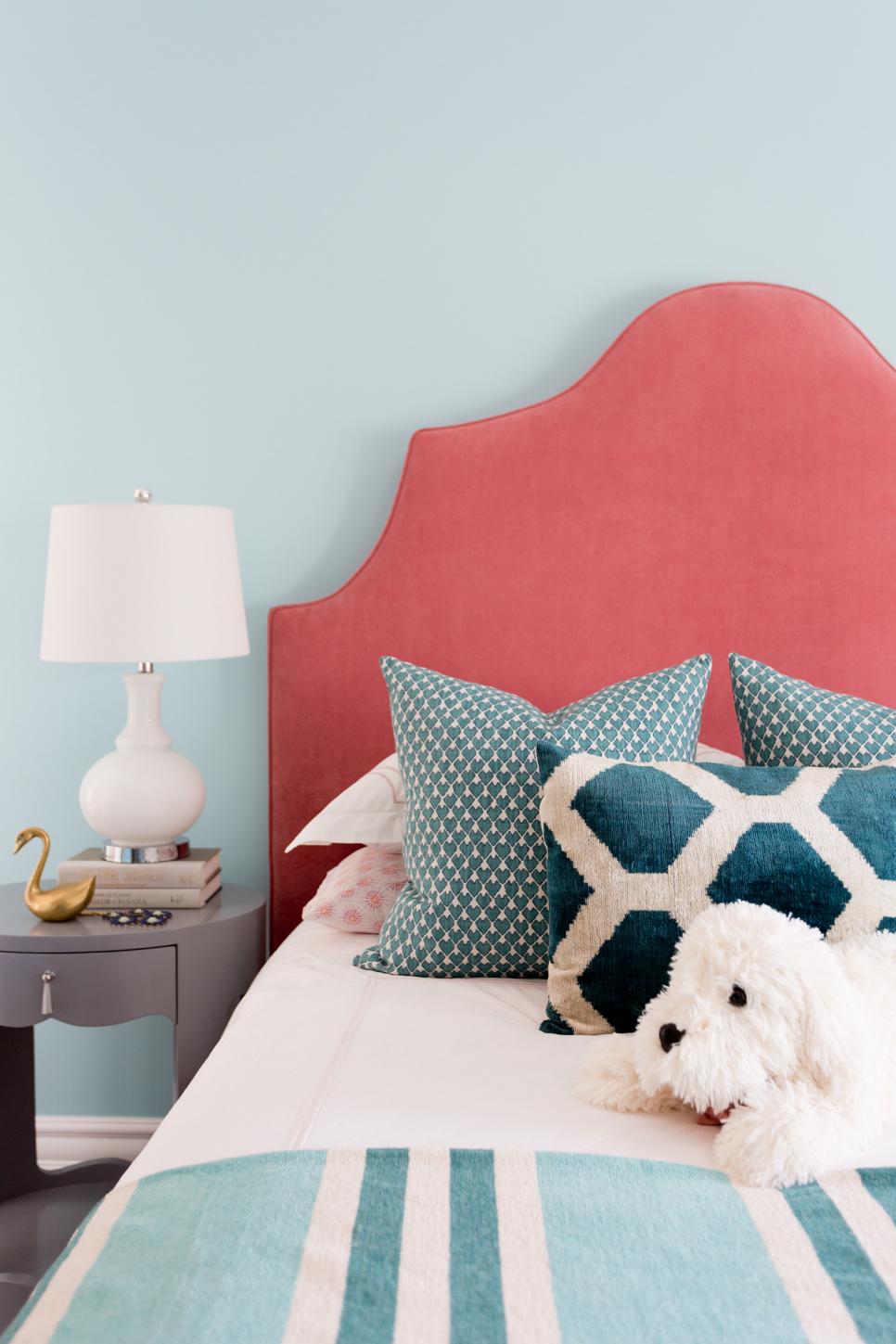 Blue Patterned Pillows Add Interest to Girls' Room | HGTV