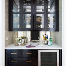 Contemporary Bar With Matte Black Cabinets