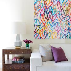Spray Paint Artwork Adds Interest to Sitting Room