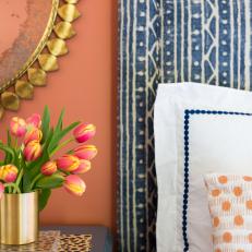 Patterned Accents Add Interest to Eclectic Guest Room
