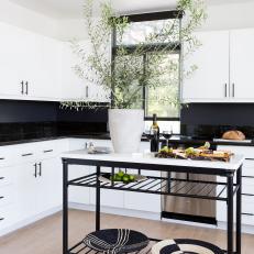 Modern Black-and-White Kitchen With Island