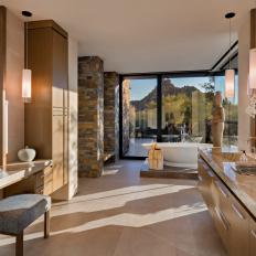 Asian Master Bathroom With Mountain View