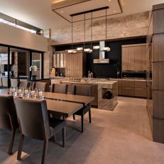 Modern Neutral Open Plan Kitchen and Dining Table
