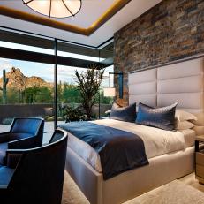 Contemporary Asian Master Bedroom With Desert View