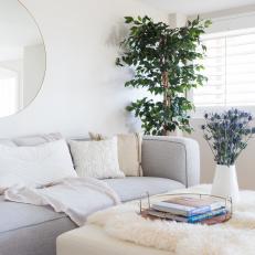 Modern White And Neutral Living Room With Soft Accents