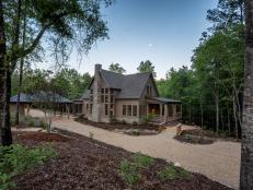 Woodland Landscaping, Gravel Drive Set Rustic Tone for Cabin Retreat