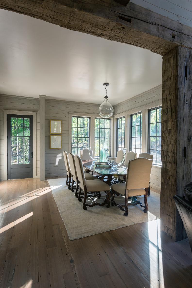 Dining Room With Wall of Windows