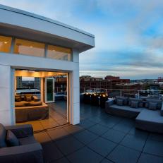 Loft Roof Deck With Gray Sectional