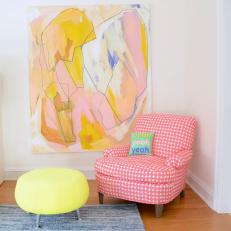 Contemporary Kids' Room Complete With Pink Armchair