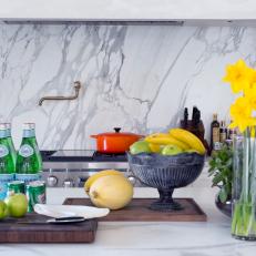 Marble-Topped Kitchen Island Made for Easy Entertaining