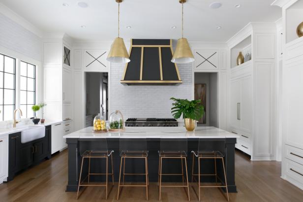 Dramatic Black & Gold Contemporary Kitchen | HGTV Faces of Design 2018