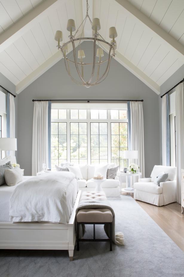 Transitional Neutral Main Bedroom With Vaulted Ceilings Faces Of Design 2018 - How To Decorate With Vaulted Ceilings