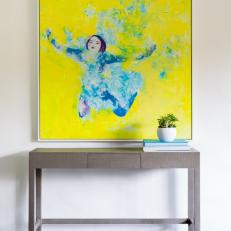 Blue and Yellow Art and Console Table