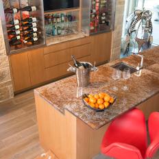 Modern Bar With Speckled Countertop