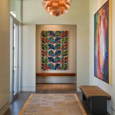 Modern Foyer With Large Art