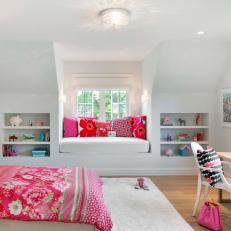 Multicolored Contemporary Kid's Room With Sloped Ceiling