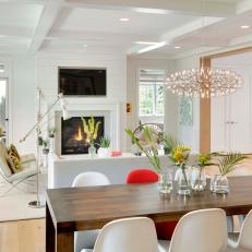Contemporary Open Plan Dining Room and Living Room