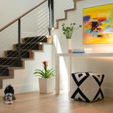 Contemporary Foyer Tableau With Yellow Art