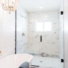 Neutral Master Bathroom With Glass Shower