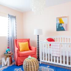 Multicolored Eclectic Nursery With Blue Rug