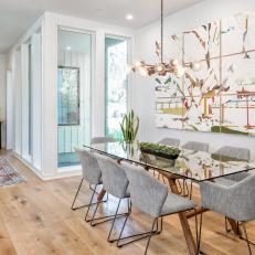 Midcentury Light Fixture Shines in Dining Area